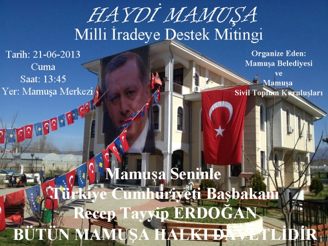 MAMUŞA’DA BAŞBAKAN ERDOĞAN’A DESTEK MİTİNGİ