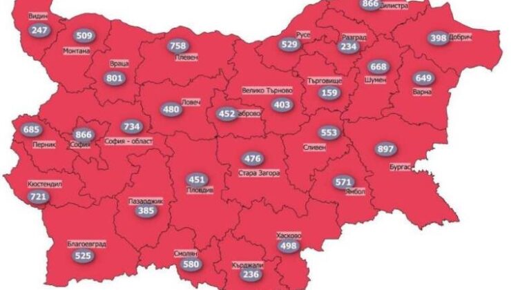 BULGARİSTAN’IN KORONAVİRÜS RİSK HARİTASI KIRMIZIYA BOYANDI