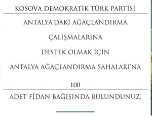 KDTP, TEMA VAKFINA 100 ADET FİDAN BAĞIŞINDA BULUNDU