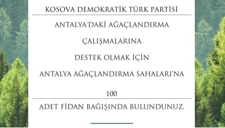 KDTP, TEMA VAKFINA 100 ADET FİDAN BAĞIŞINDA BULUNDU