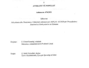 KOSOVA KAMU AVUKATI’NIN BELEDİYE BAŞKAN YARDIMCILIĞI SEÇİM USULÜ HAKKINDAKİ KARARI
