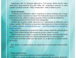 BAHÇE ÇOCUK DERGİSİ’NDEN “ANALAR YÜZYILDA BİR DOĞURUR – CUMHURİYETİN 100. YILI” YARIŞMASI