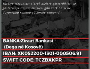 KOSOVA’DA TÜRKİYE MEZUNLAR BİRLİĞİ’NDEN TÜRKİYE İLE DAYANIŞMA KAMPANYASI