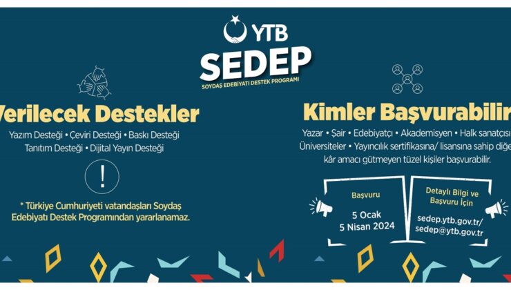 YTB’NİN “SOYDAŞ EDEBİYATI DESTEK PROGRAMI” BAŞVURULARI DEVAM EDİYOR