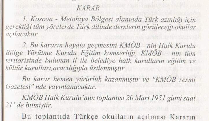 MİLLETVEKİLİ KERVAN’DAN 20 MART 1951 MESAJI