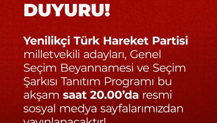 YTHP’DEN SEÇİM KAMPANYASI AÇILIŞ PROGRAMI